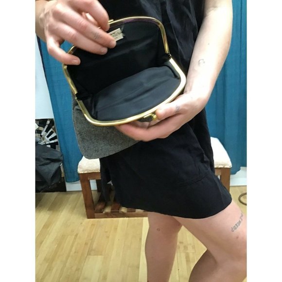 1940s Neusteters Gray Wool Evening Bag Clutch Purse - Picture 2 of 4